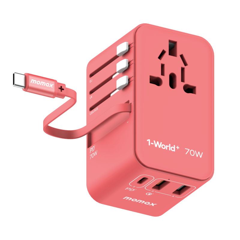 Momax 1-World+ 70W GaN 伸縮充電線旅行插座 (UA18)