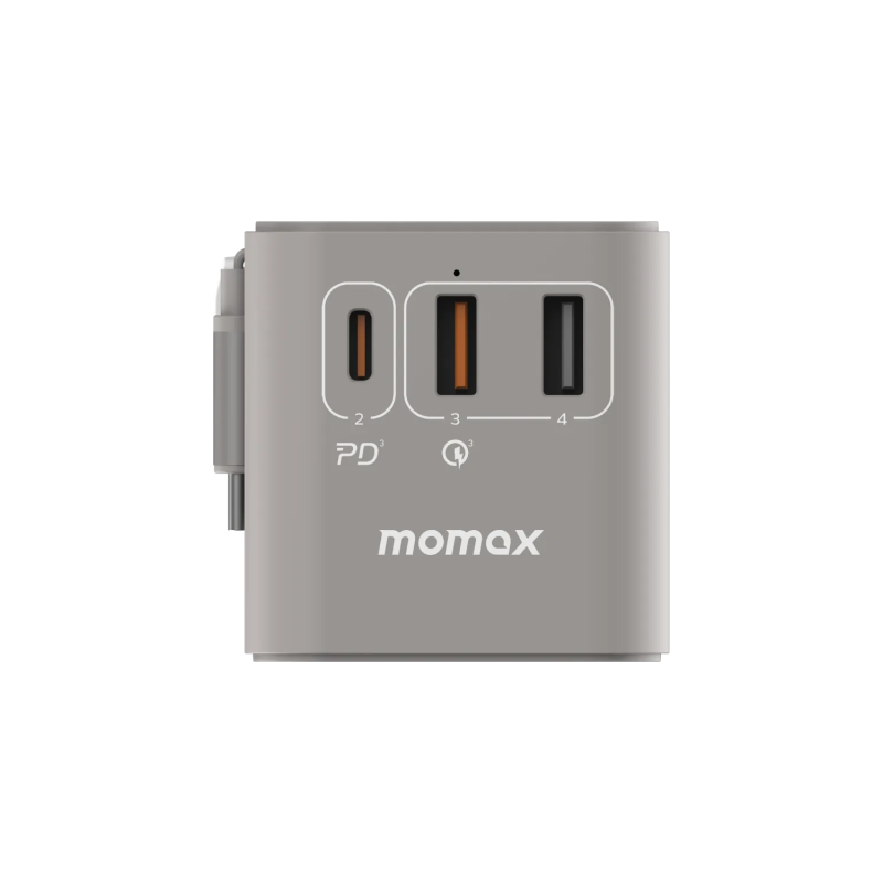Momax 1-World+ 70W GaN 3插口及內置伸縮USB-C充電線旅行插座 [UA18][4色]