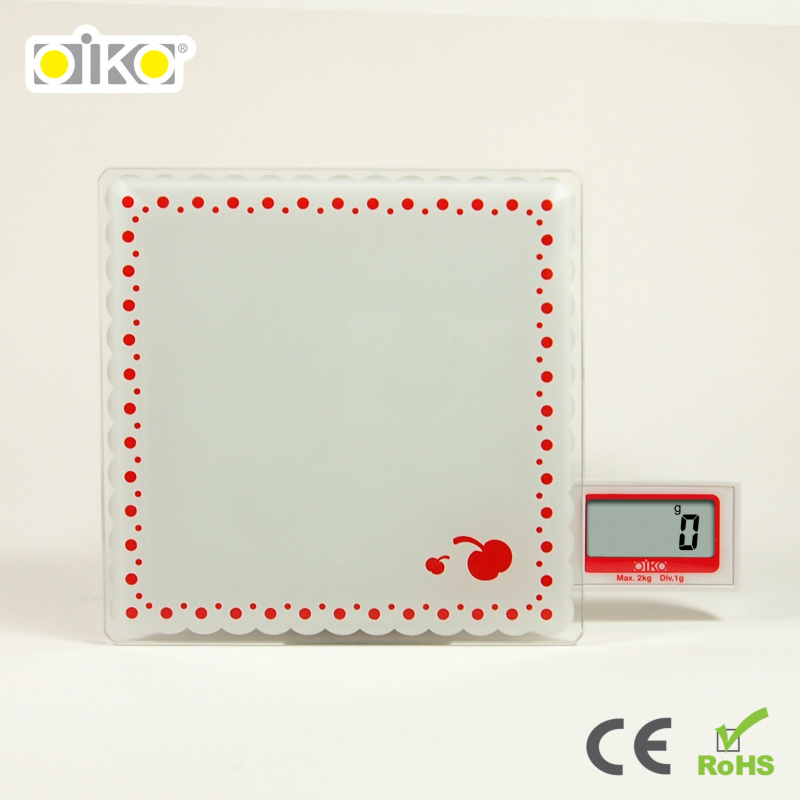OiKO 強化玻璃平面 2KG 電子秤 KB-1072G-P (粉紅色) #烘焙 #蛋糕 #甜品 #煮食 #電子磅 #計算份量 #準確 #廚房 #餐廚 #食品級