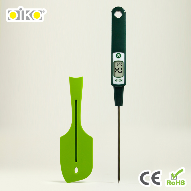 OiKO 二合一探針式溫度計連矽膠刮刀 KC-103-H903 (紅色) #抹刀 #烘焙 #耐熱 #耐高溫 #餐廚 #食品級 #矽膠 #耐熱矽膠 #廚房 #溫度計 #探針式 #電子溫度計 #烘培
