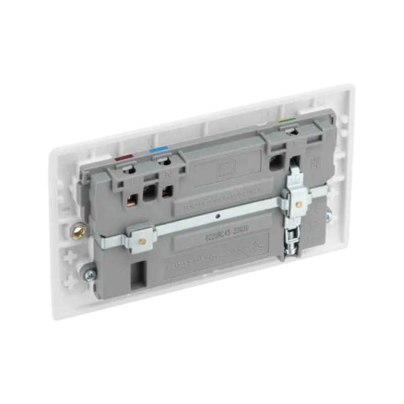 英國 BG British General Nexus 掣面 822UAC45 13A雙位 開關插座 連45W USB A + C 白色