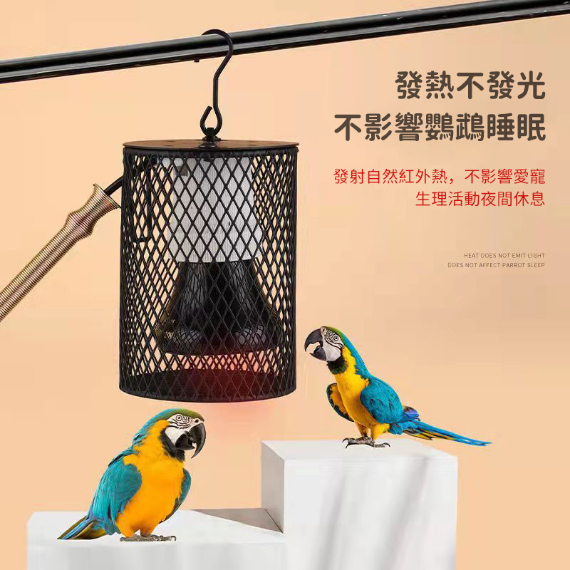 杰克-鸚鵡陶瓷加熱燈 | 保暖燈 | 蜥蜴取暖器 | 防咬防燙網 | 爬蟲保溫燈燈罩-英規插頭燈罩 | 旋轉調節開關線+陶瓷燈（8113）