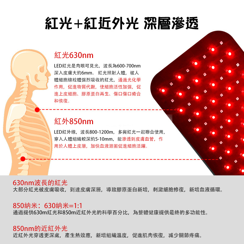 杰克-LED紅外光療肩頸披肩紅光理療腰帶丨紅外理療燈丨紅光理療護頸儀（4104）
