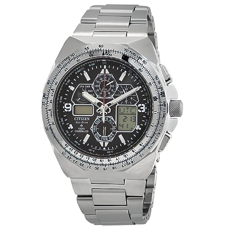 CITIZEN PROMASTER SKYHAWK A-T JY8120-58E計時碼表GMT黑色錶盤男士手錶