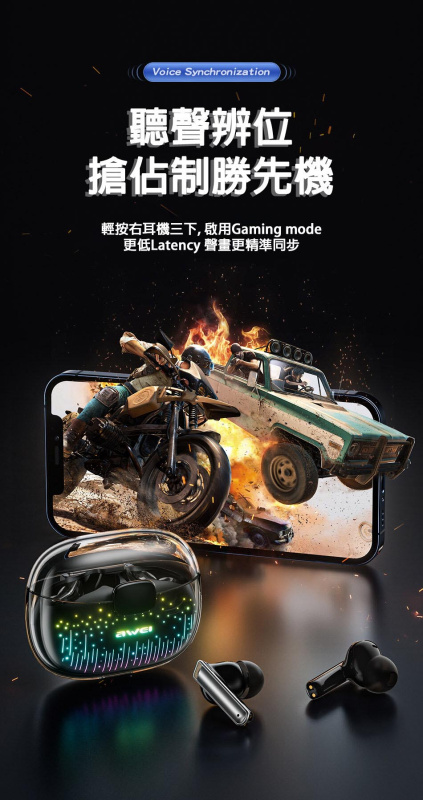 AWEI 丨T52 ANC丨主動降噪藍牙耳機（2118）
