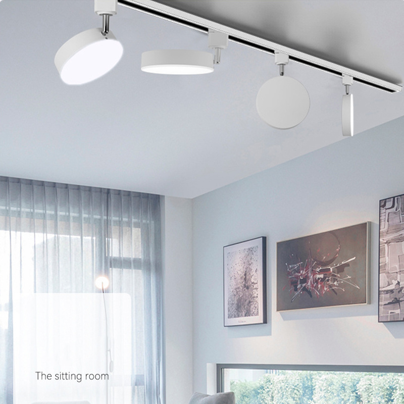 杰克-軌道防眩射燈丨燈膽丨批發服裝店背景牆商用網紅主播直播間明裝散光補光丨12W白殼6000K白光（5101）