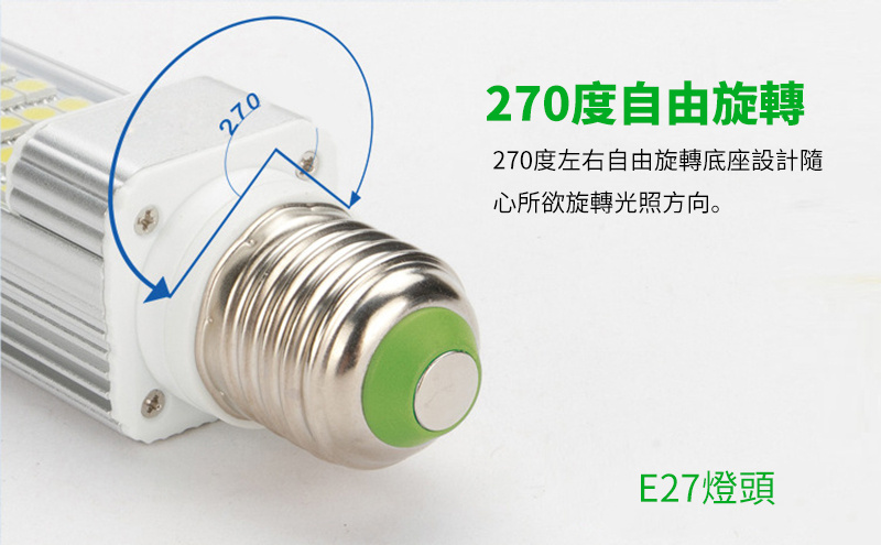 杰克-LED橫插燈丨E27燈頭25珠補光燈丨 25珠 白光  E27燈頭（5108）