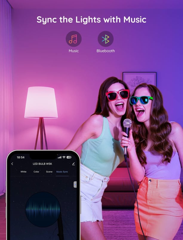 杰克WiFi 藍牙丨燈膽丨彩色智能 LED燈膽丨14W (手機操控開關/轉換顏色)丨音樂律動 E27(RGB) 丨彩色智能燈泡（5109）