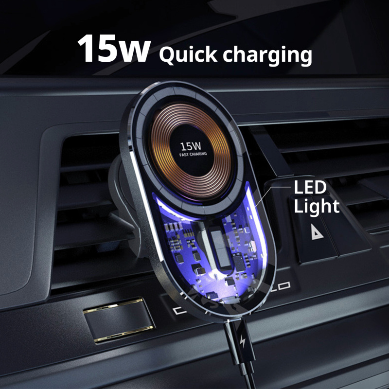 SUPERV G92 Car Charger Wireless 15W PD3.0 360° Adjustable N52 Magnet LED Indicator