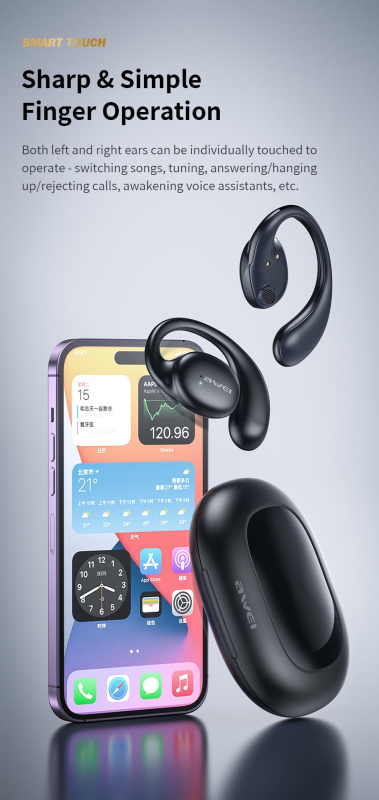 AWEI-原廠行貨 丨T80 開放式丨氣導藍牙耳機丨藍牙5.3 HIFI高清音質（2121）