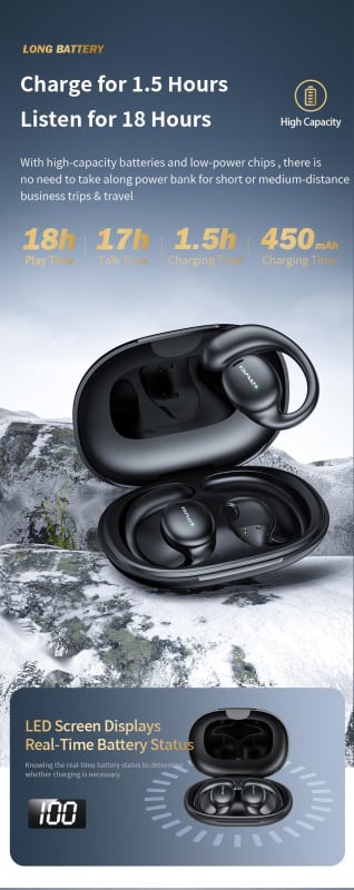 AWEI-原廠行貨 丨T80 開放式丨氣導藍牙耳機丨藍牙5.3 HIFI高清音質（2121）