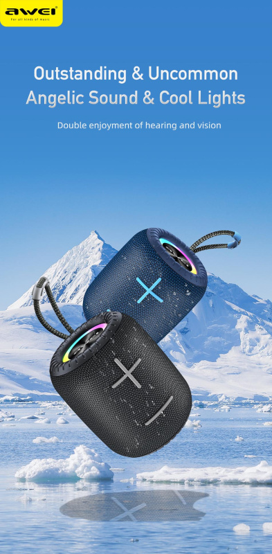 AWEI-Y526 可攜式戶外迷你藍牙音箱丨外出攜帶音箱丨黑色（2125）
