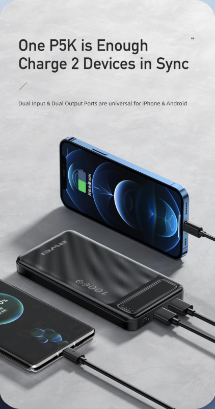 AWEI-10000mAh 移動電源丨雙USB 2.1A 輸出丨流動電源 丨充電寶尿袋丨iPhone Samsung 華為 小米 快叉 流動充電器 （2126）