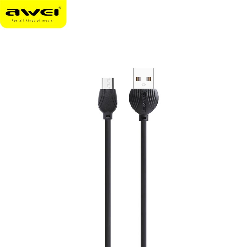 AWEI-CL-61M 2.5A智能快充數據線丨USB to Micro充電線 丨Micro數據線丨2米 黑色（2131）