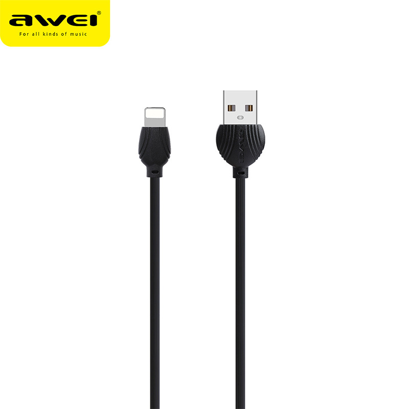 AWEI-CL-61L 2.5A智能快充數據線丨USB to &nbsp;Lightning充電線 丨Lightning數據線丨2米 黑色（2132）