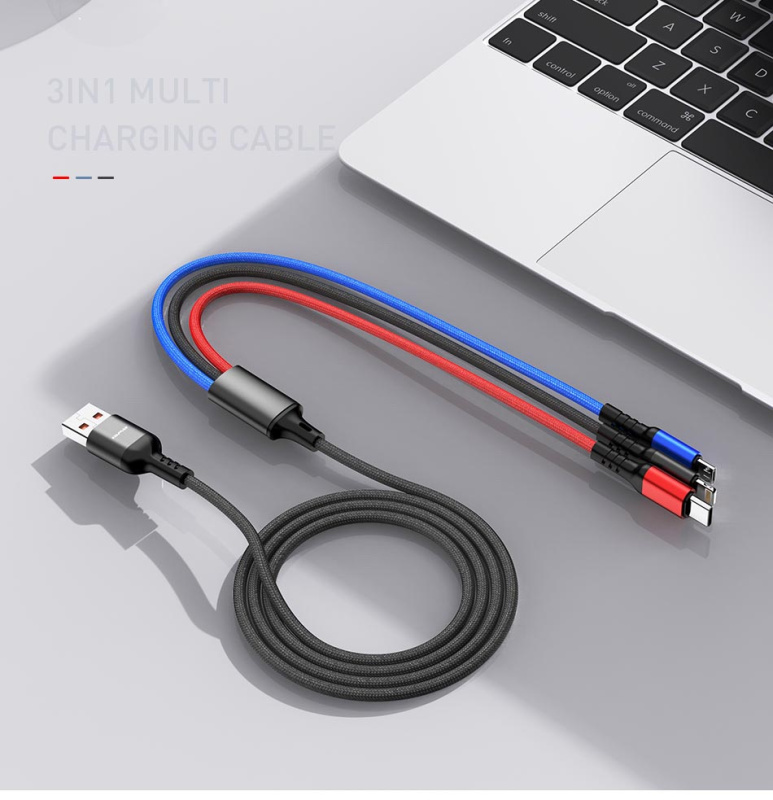 AWEI-CL-971 3in1 2.4A 快速充電線丨Micro | Type-C | Lightning（2134）