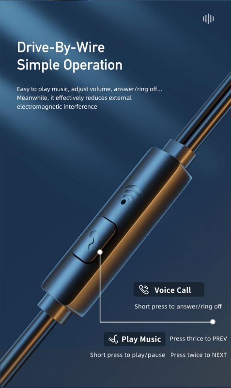 AWEI-PC-7 &nbsp;黑色 &nbsp;有線耳機丨3.5mm AUX Plug 帶麥克風丨 可通話 丨線控 1.2m 丨便攜輕巧丨半入耳式立體聲耳塞（2136）