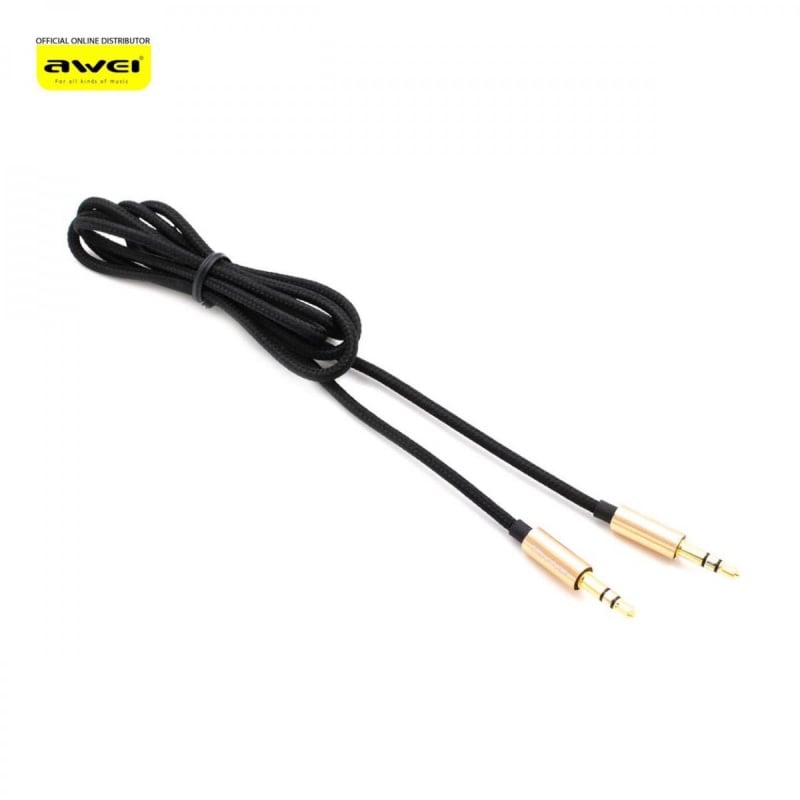 AWEI-AUX-001高品質影音線丨音頻線丨3.5mm to 3.5mm 立體聲音源線丨音訊連接線丨公對公音頻線丨AUX線丨耳機線丨AUX無損音質丨1米長（2140）