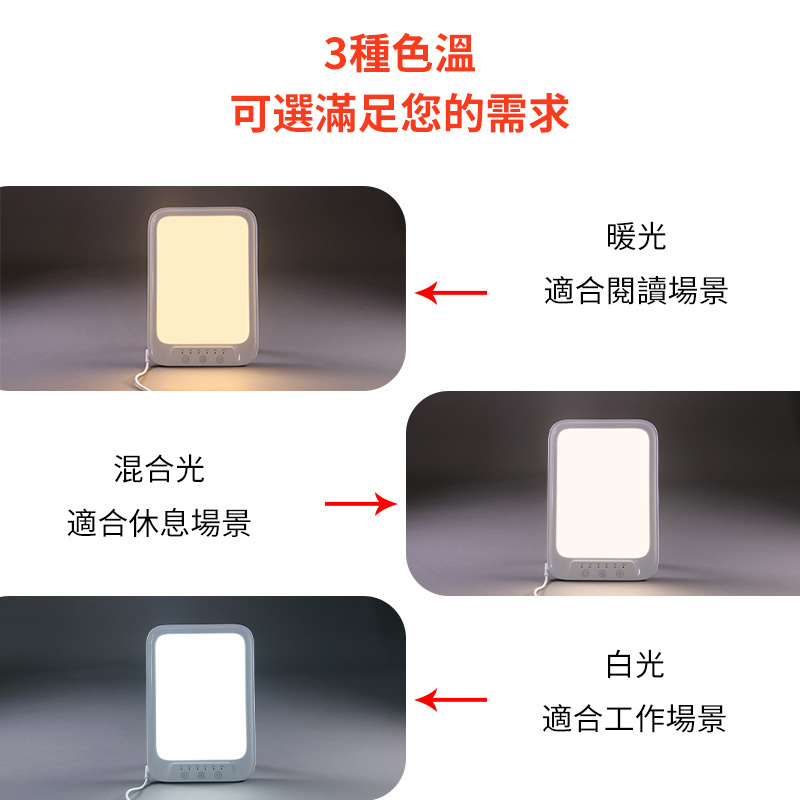 杰克-SAD光療燈丨悲傷抑鬱燈丨情感健康理療燈丨智能調光LED定時光療燈丨SAD光療燈（防太陽光）5V外出攜帶款+USB線(1101)