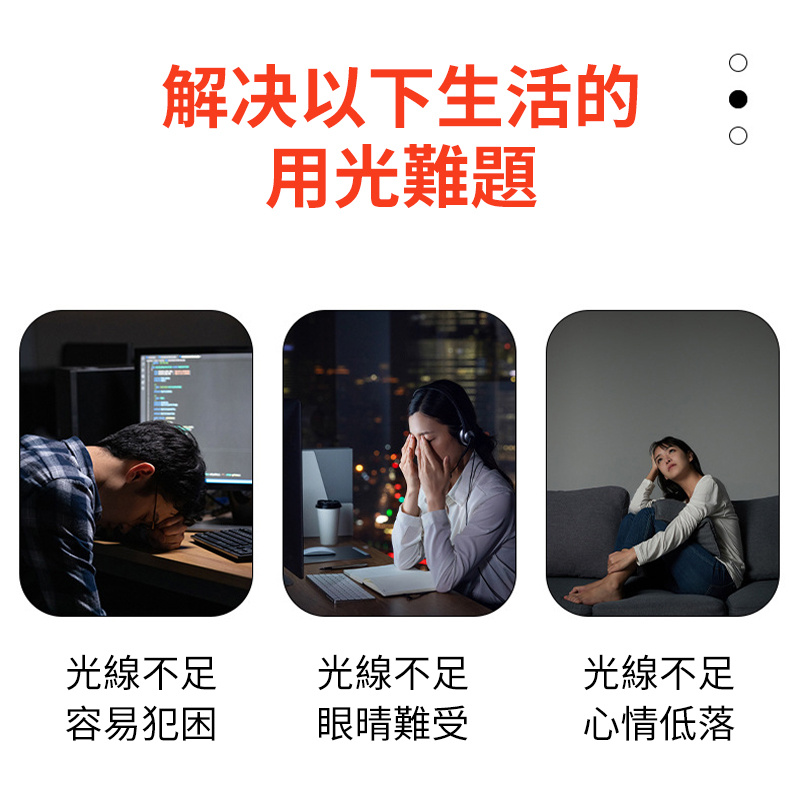 杰克-SAD光療燈丨悲傷抑鬱燈丨情感健康理療燈丨智能調光LED定時光療燈丨SAD光療燈（防太陽光）5V外出攜帶款+USB線(1101)