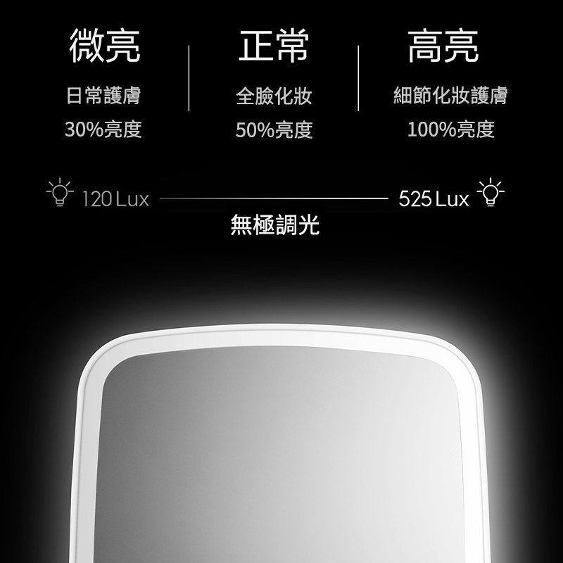 杰克-臺式三色LED化妝鏡-白色-1106