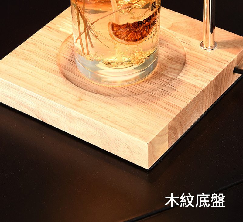 杰克-原木香薰融蠟燈丨蠟燭精油可調光融燭臺燈丨臥室香薰爐融燭燈 -丨原木+琥珀色玻璃 （英式）（1115）