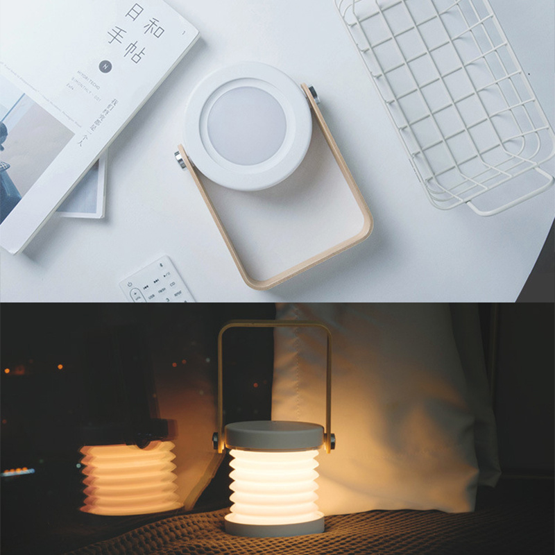 杰克-伸縮燈籠夜燈丨臥室USB充電燈丨兒童護眼閱讀LED折疊觸摸臺燈 - 白色（1117）