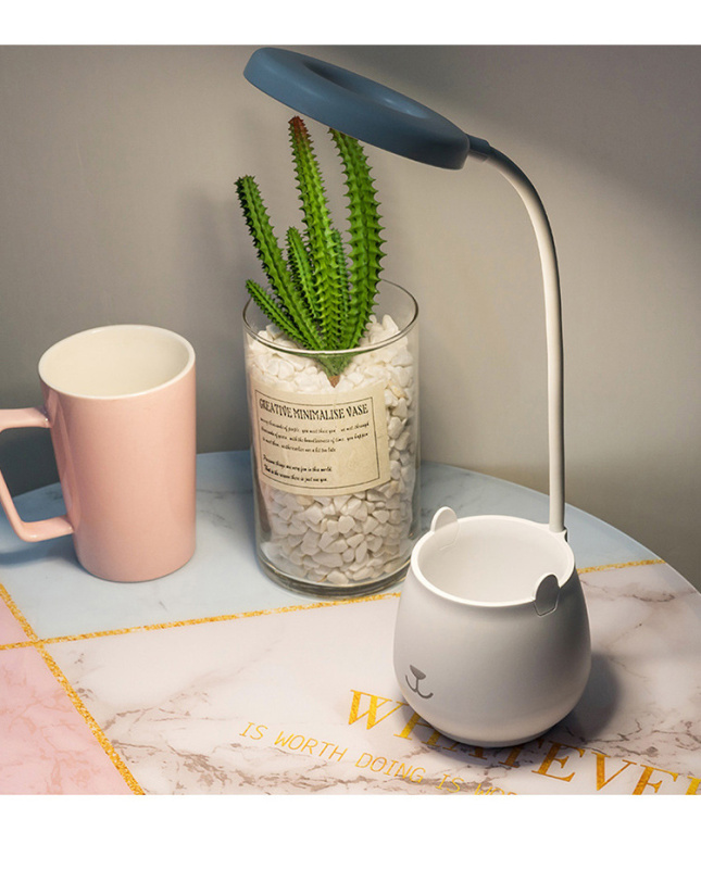 杰克-多功能護眼筆筒燈丨白光 暖光 自然光丨 無藍光丨 無頻閃丨手機支架丨筆筒丨 萬向軟管燈身丨360°各方面調節（1123）