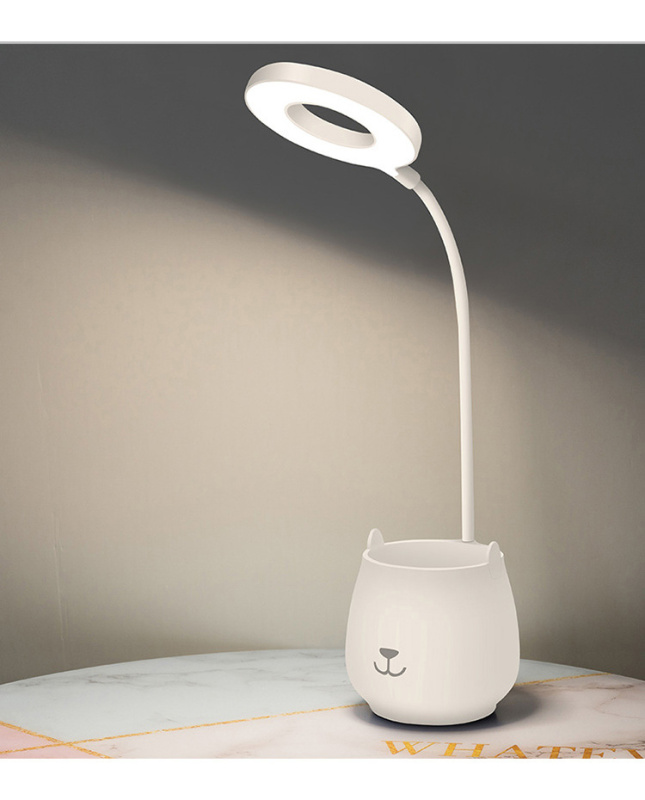 杰克-多功能護眼筆筒燈丨白光 暖光 自然光丨 無藍光丨 無頻閃丨手機支架丨筆筒丨 萬向軟管燈身丨360°各方面調節（1123）