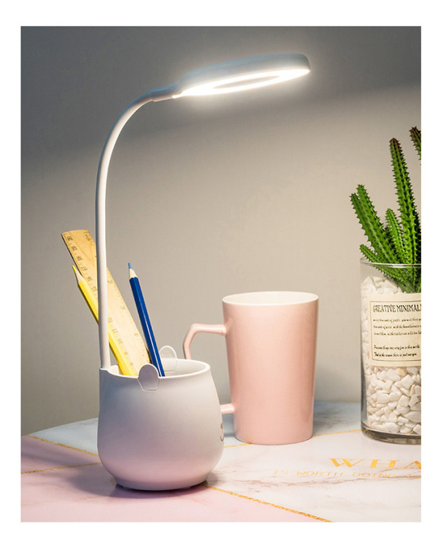 杰克-多功能護眼筆筒燈丨白光 暖光 自然光丨 無藍光丨 無頻閃丨手機支架丨筆筒丨 萬向軟管燈身丨360°各方面調節（1123）