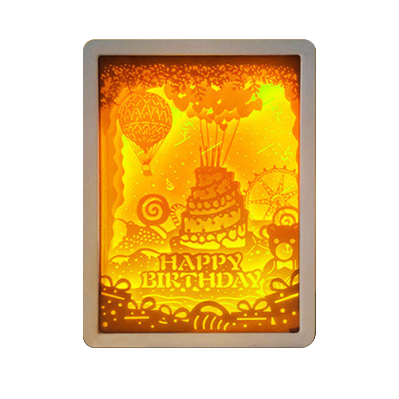 杰克-鏡面紙雕燈裝飾禮品 小夜燈-生日快樂-1132