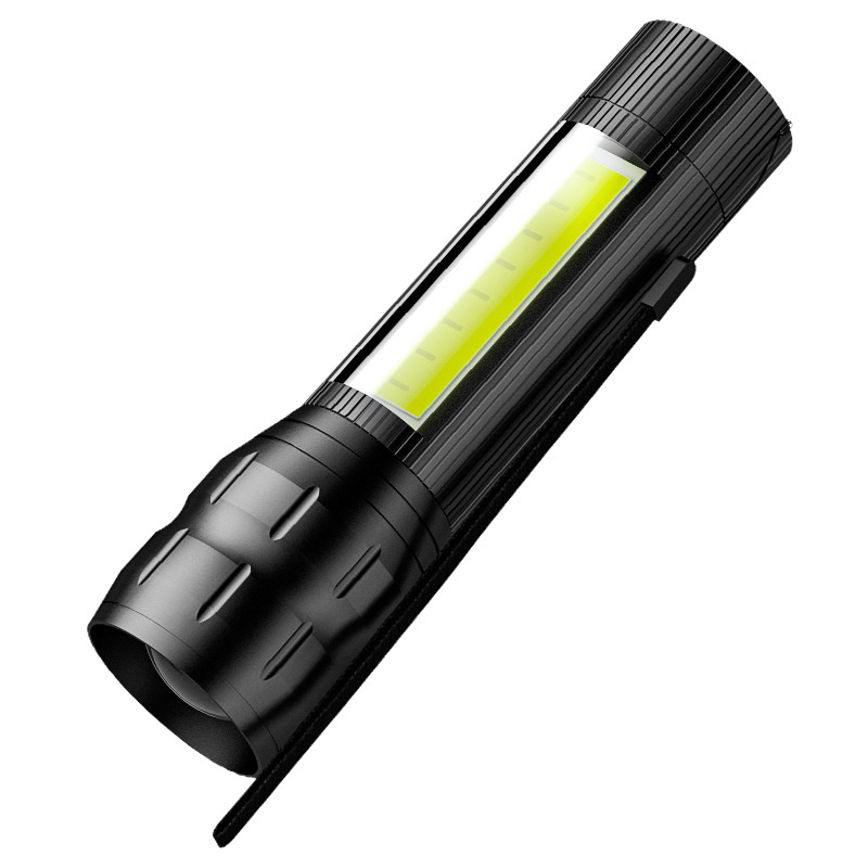 杰克-LED強光應急手電筒 | USB充電帶側燈 | 變焦迷你手電筒 | 照明手電（1136）