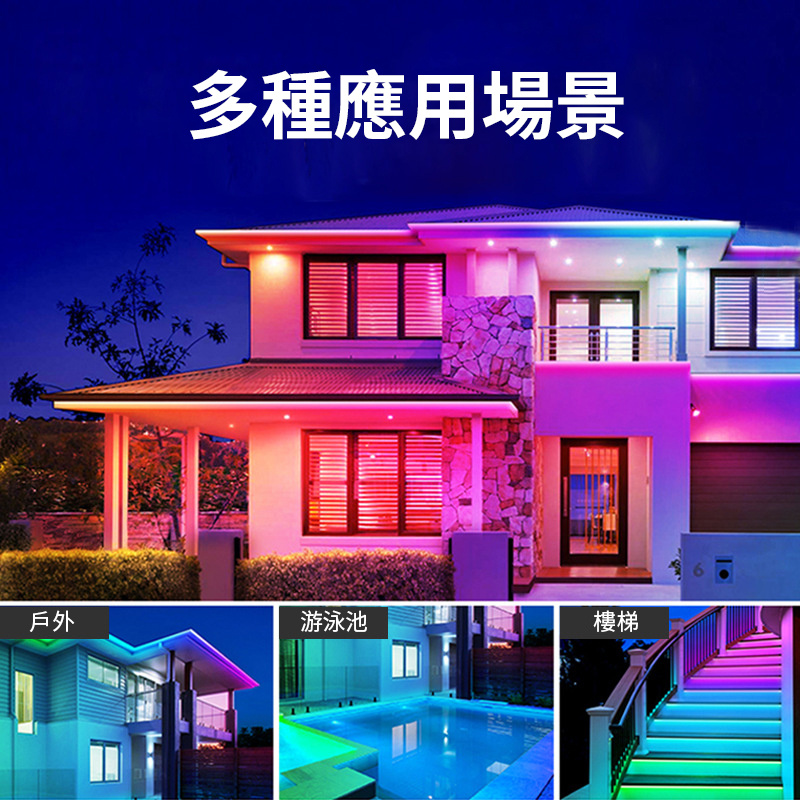 杰克-led霓虹燈丨柔性軟燈條丨5v低壓七彩變色戶外防水露營裝飾丨rgb燈帶套裝丨RGB霓虹燈套裝+USB控制器1米（3107）