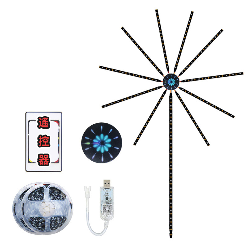 杰克-幻彩煙花燈 | led流星跑馬爆炸星空全彩燈帶 | 耶誕節日氛圍燈 - 180燈【30燈/米】（3108）