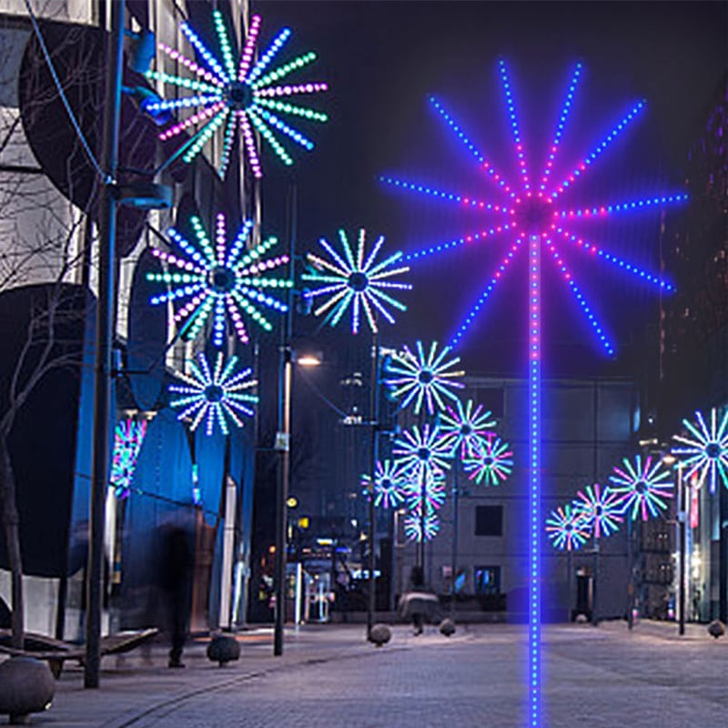 杰克-幻彩煙花燈 | led流星跑馬爆炸星空全彩燈帶 | 耶誕節日氛圍燈 - 180燈【30燈/米】（3108）