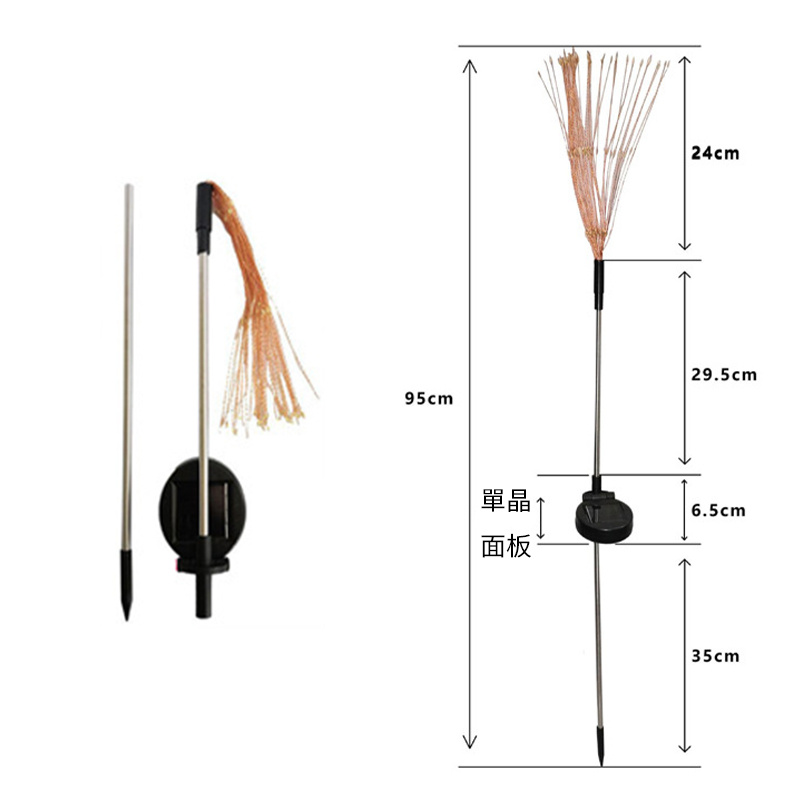 杰克-太陽能充電裝飾燈煙花燈丨聖誕節日led彩燈銅線燈戶外庭院 丨暖白煙花燈 8模式150燈丨3*50燈（3111）