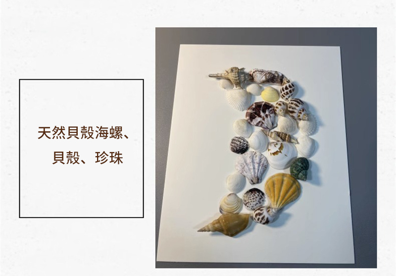 杰克-貝殼燈光畫丨情人節禮物桌面擺件 丨diy貝殼相框小夜燈 丨鯨魚款貝殼相框小夜燈全套材料包（3118）