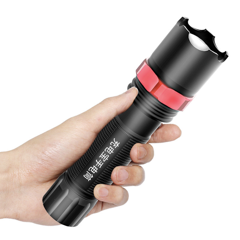 杰克-強光手電筒可充電丨超亮家用戶外遠程丨多功能led遠射便攜防水充電寶 丨鋁合金直充+充手機丨多功能手電筒（1148）