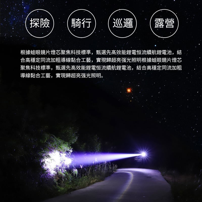杰克-強光手電筒可充電丨超亮家用戶外遠程丨多功能led遠射便攜防水充電寶 丨鋁合金直充+充手機丨多功能手電筒（1148）