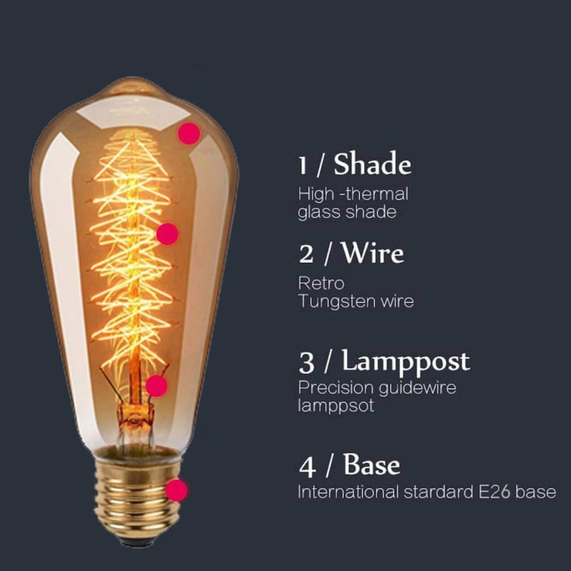 杰克-愛迪生燈泡丨螺口復古創意鎢絲燈丨E27婚慶酒吧餐廳裝飾燈泡丨燈膽（5147）