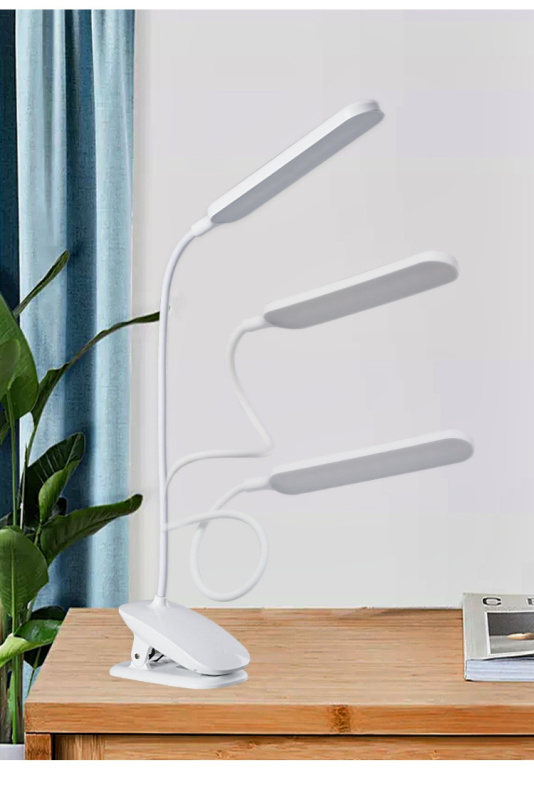 杰克-學習臺燈丨學生專用護眼宿舍夾子燈丨充電充插兩用丨折疊大學生寢室補光燈丨三色溫丨無極調光（1157）