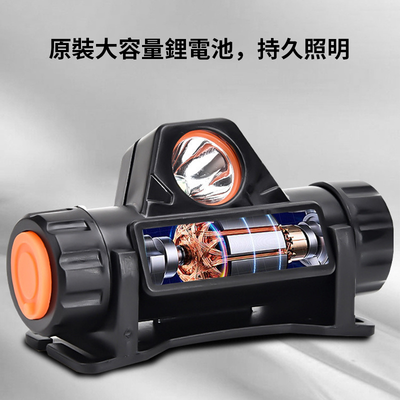 杰克-磁鐵工作燈丨LED頭燈丨戶外cob充電頭戴燈丨釣魚燈丨強光夜釣頭燈 丨800容量內置電池頭燈+USB線（1158）