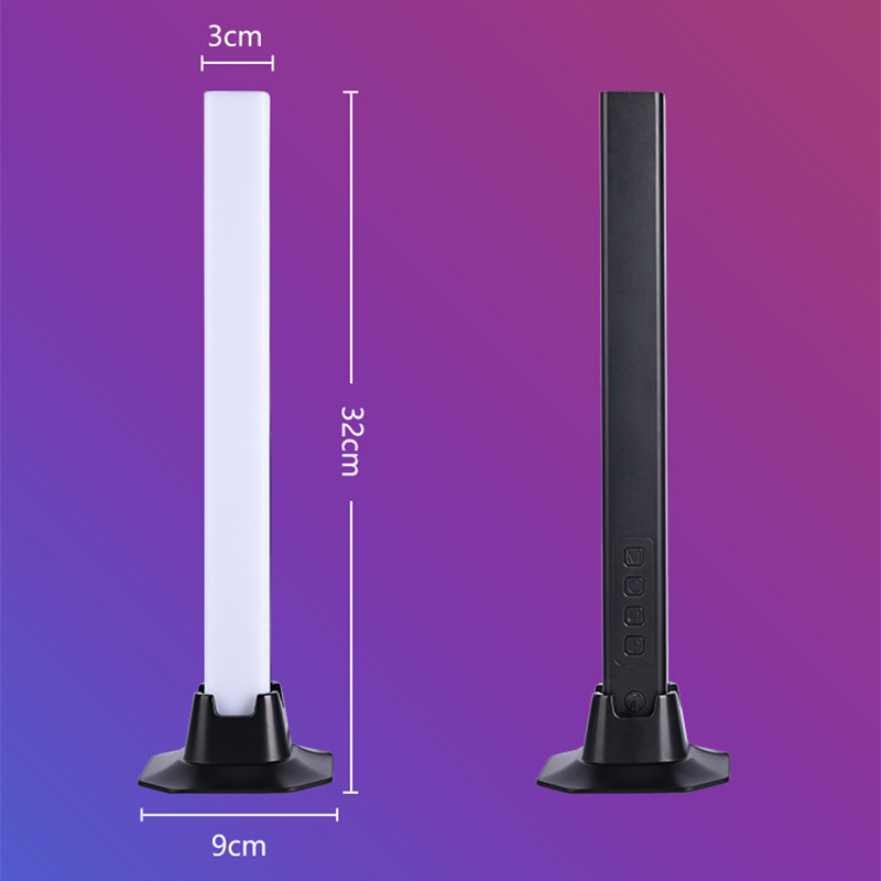 杰克-RGB全彩電競幻彩音樂聲控LED丨桌面氛圍燈紅外遙控+藍牙APP 丨一套兩支裝5W（3129）
