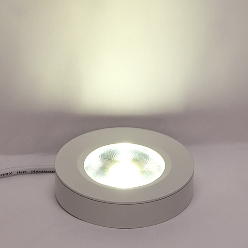 杰克-明裝LED櫥櫃燈丨燈膽丨珠寶展櫃酒櫃COB小射燈丨免開孔天花燈丨筒燈丨3W白色殼 中性光（5152）