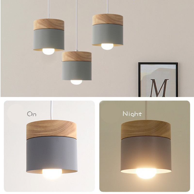 杰克-北歐創意餐廳燈丨馬卡龍現代鐵藝過道燈丨單頭灰色臥室床頭小吊燈 丨灰色 LED球泡 丨白光（5156）