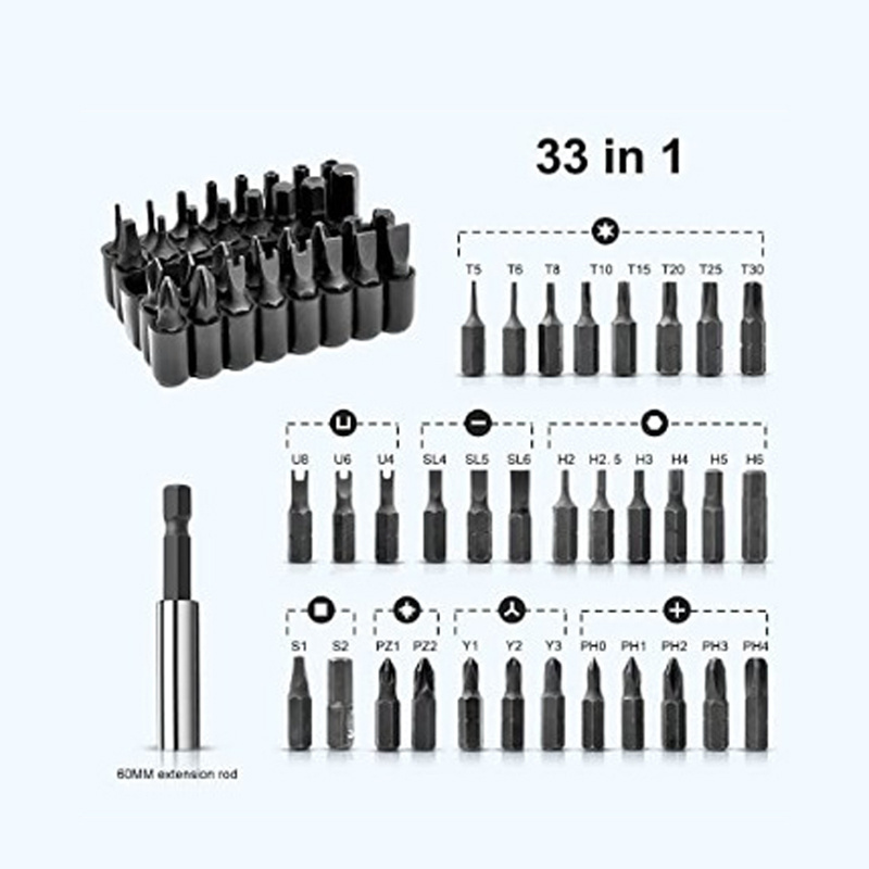 杰克-家用電動螺絲刀套裝丨3.6V充電式起子迷你多功能螺絲 丨帶配件32件套+布包裝（6124）