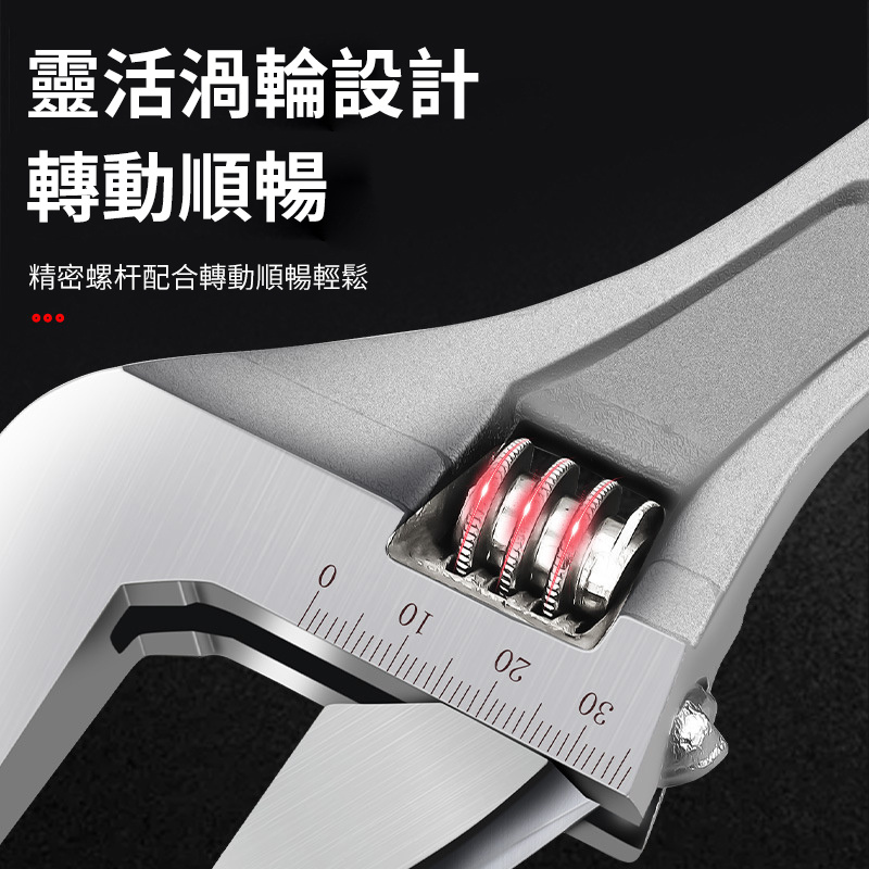 杰克-五金工具活動扳手丨活絡扳手活口扳手丨大開口活扳手多功能 丨10寸工業款包膠手柄（6135）