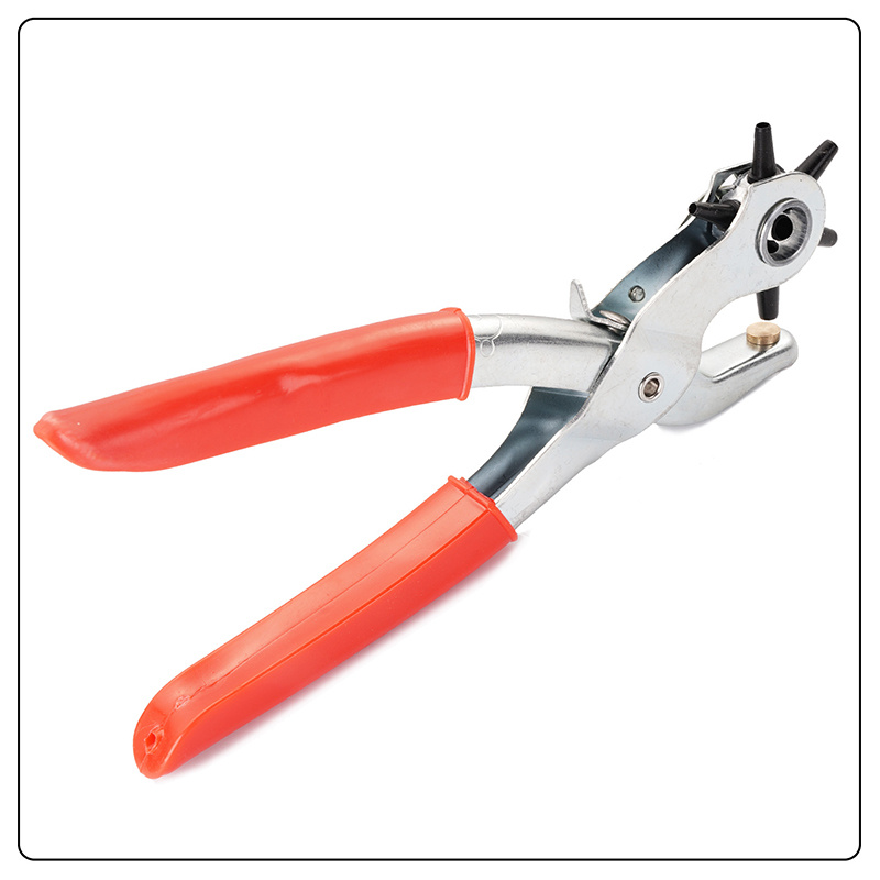 杰克-多功能皮帶打孔鉗丨圓孔扁孔手動打孔器丨腰帶皮革紙張牛皮打孔鉗丨2-4.5mm全圓孔（6136）