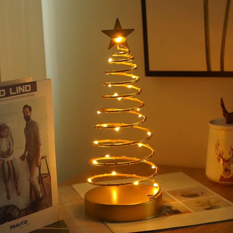 杰克-LED星星燈丨聖誕樹燈丨聖誕臺燈丨裝飾臺燈小夜燈 丨聖誕星星金屬樹燈（3130）