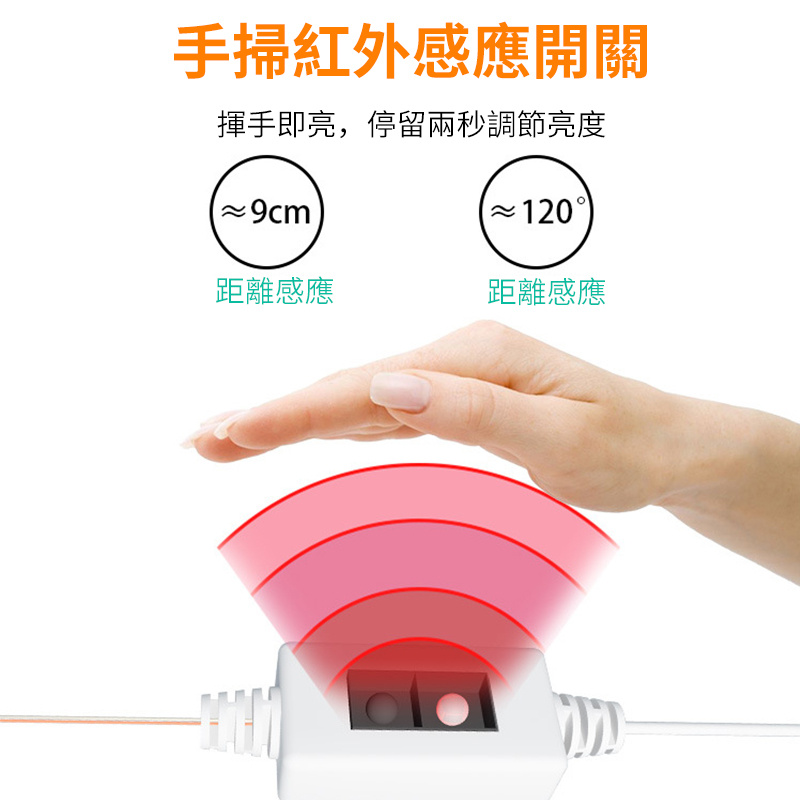 杰克-led鏡子燈丨USB好萊塢美顏化妝燈條丨5V手掃梳粧檯補光燈丨6燈串 自然白（1160）